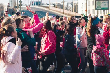 8 Mart 2019, Minsk Belarus Yarışı Kadınlar Günü onuruna 8 Mart