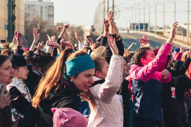 8 Mart 2019, Minsk Belarus Yarışı Kadınlar Günü onuruna 8 Mart