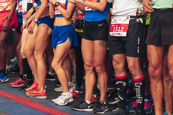 Septiembre 15, 2018 Minsk Bielorrusia Media Maratón Minsk 2019 Correr en la ciudad — Foto de Stock