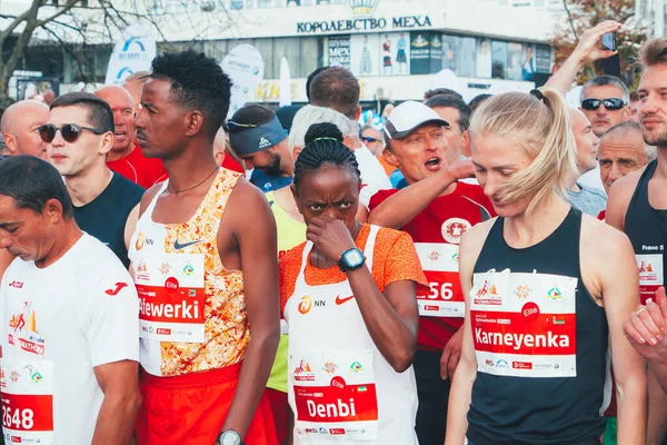 September 15, 2018 Minsk Belarus Half Marathon Minsk 2019 Running in the city — Stock Photo, Image