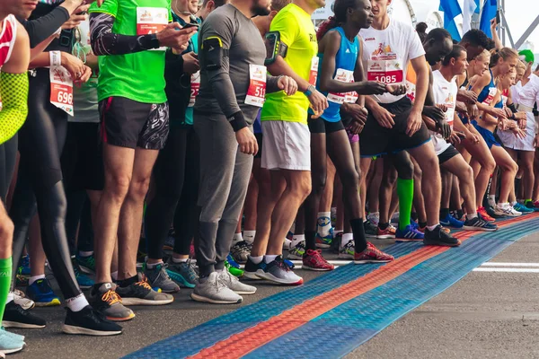 Septiembre 15, 2018 Minsk Bielorrusia Media Maratón Minsk 2019 Correr en la ciudad — Foto de Stock