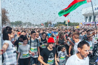 9 Eylül 2018 Minsk Belarus Yarı Maraton Minsk 2018