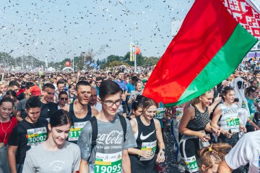 9 Eylül 2018 Minsk Belarus Yarı Maraton Minsk 2018