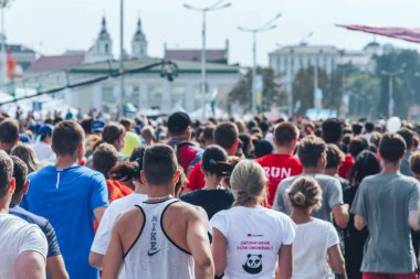 9 Eylül 2018 Minsk Belarus Yarı Maraton Minsk 2018