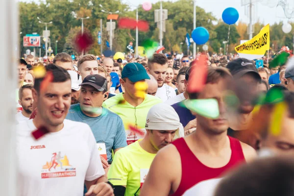 September 15, 2018 Minsk Belarus Half Marathon Minsk 2019 Running in the city — Stock Photo, Image