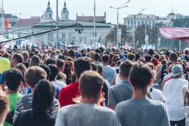 9 Eylül 2018 Minsk Belarus Yarı Maraton Minsk 2018