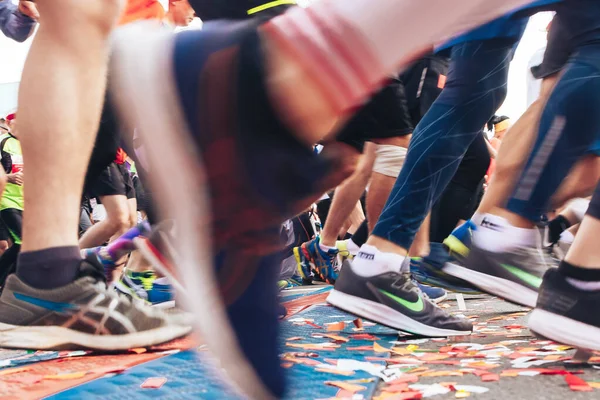 Septiembre 15, 2018 Minsk Bielorrusia Media Maratón Minsk 2019 Correr en la ciudad — Foto de Stock