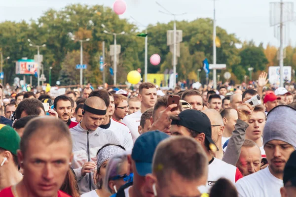 15 сентября 2018 года Минск Беларусь Полумарафон Минск-2019 — стоковое фото