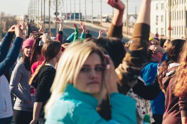 8 Mart 2019, Minsk Belarus Yarışı Kadınlar Günü onuruna 8 Mart
