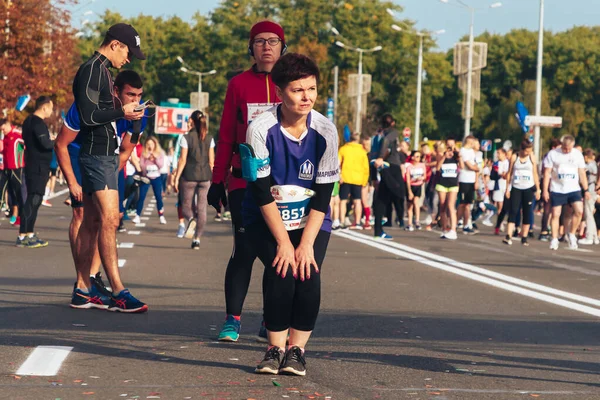 September 15, 2018 Minsk Belarus Half Marathon Minsk 2019 Running in the city — Stock Photo, Image