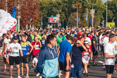 15 Eylül 2018 Minsk Belarus Yarı Maraton Minsk 2019