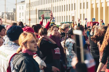 8 Mart 2019, Minsk Belarus Yarışı Kadınlar Günü onuruna 8 Mart