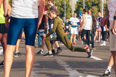 15 Eylül 2018 Minsk Belarus Yarı Maraton Minsk 2019