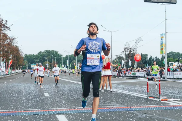 Settembre 2018 Minsk Bielorussia Mezza Maratona Minsk 2018 Partecipante Attivo — Foto Stock