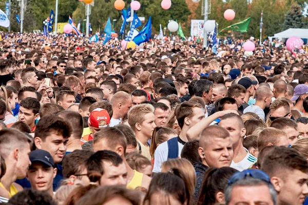 Eylül 2019 Minsk Belarus Maratona Başlamak Üzere Olan Birçok Sağlıklı — Stok fotoğraf