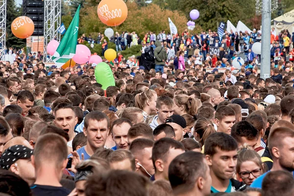 Septembre 2019 Minsk Biélorussie Nombreux Participants Marathon Tiennent Debout Avant — Photo