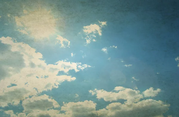 Grunge Görüntü Mavi Gökyüzünde Bulutlar Ile — Stok fotoğraf