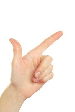 Beyaz bir arka plan üzerinde izole el