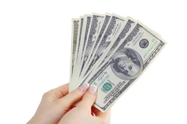 Hand Money Isolated White Background — Stock Photo, Image