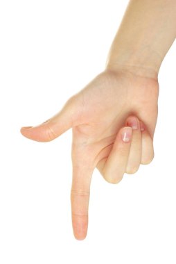 Beyaz bir arka plan üzerinde izole el