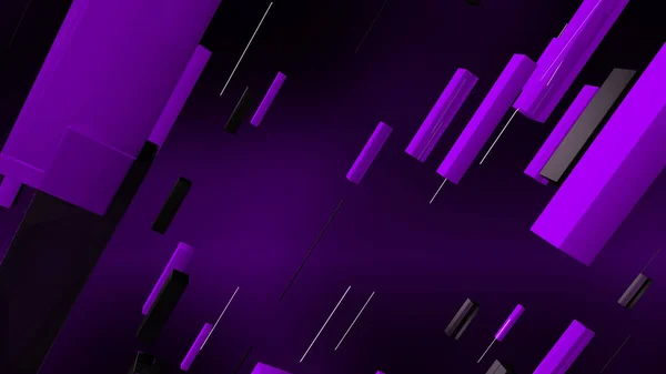 An arty 3d rendering of black and light violet lines rushing diagonally in the dark violet background. They are full of dynamism and create the mood of success.