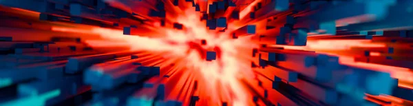 Abstrakt data tratt tunnel bakgrund av färgglada exploderande bar — Stockfoto