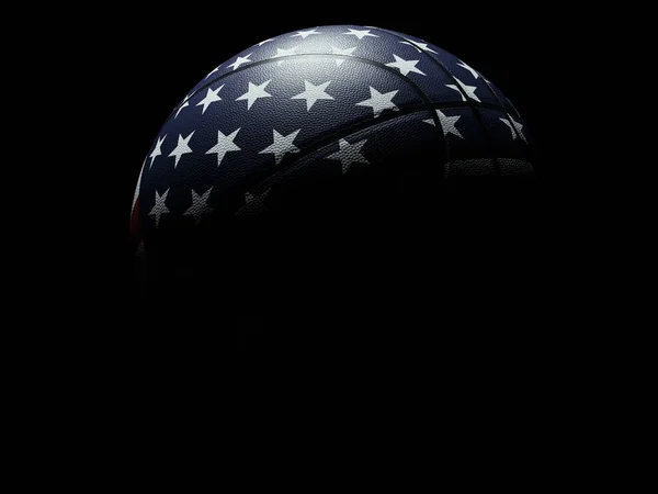 Bola de basquete colorida como bandeira dos Estados Unidos — Fotografia de Stock