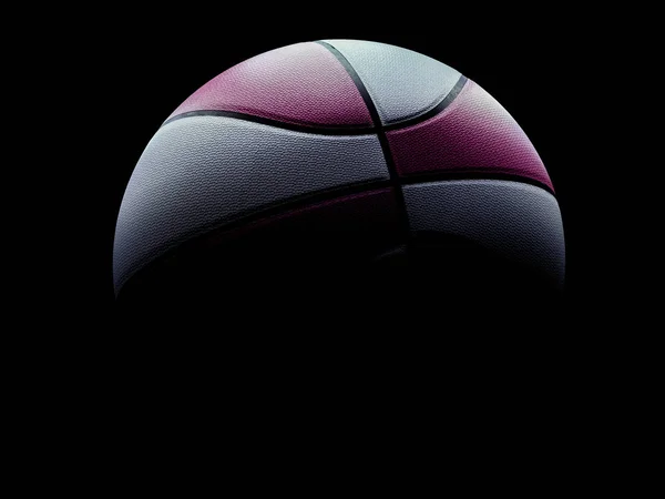 Pallone da basket rosa e bianco per donne o uomini su backgro nero — Foto Stock