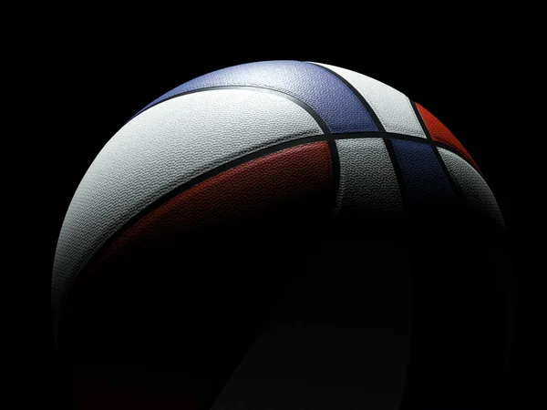 Red and blue colored USA basketball ball with dramatic lighting — Stock Photo, Image