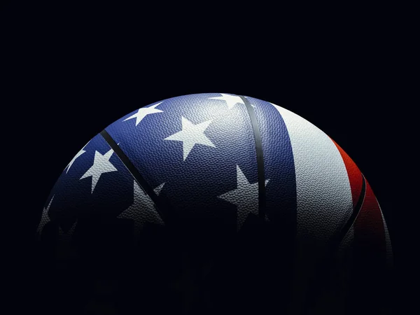 Basketbal bal gekleurd als Verenigde Staten vlag. Wallpaper — Stockfoto