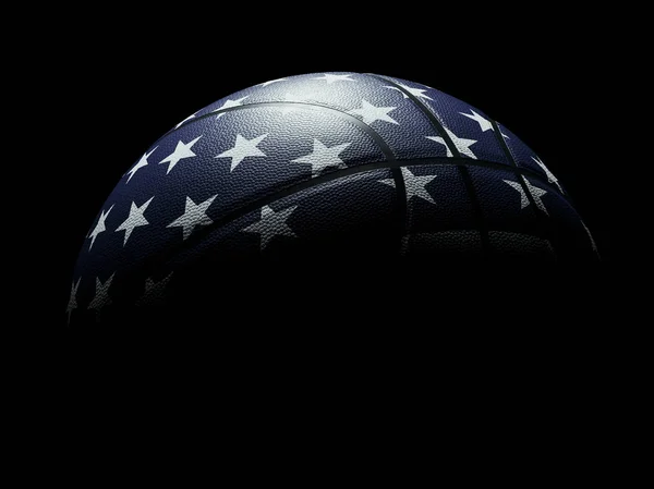 Kosárlabda labda színű, mint Egyesült Államok zászló háttérképként — Stock Fotó