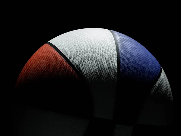 Баскетбольный мяч США красного и синего цвета с ярким освещением — стоковое фото