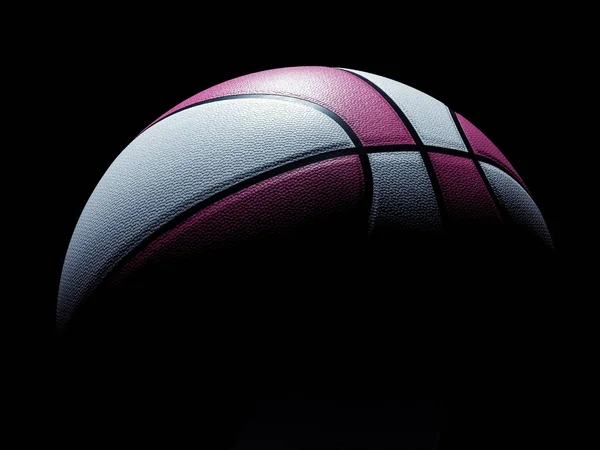 Magenta and white modern basketball ball for men or women on bla — Stock Photo, Image