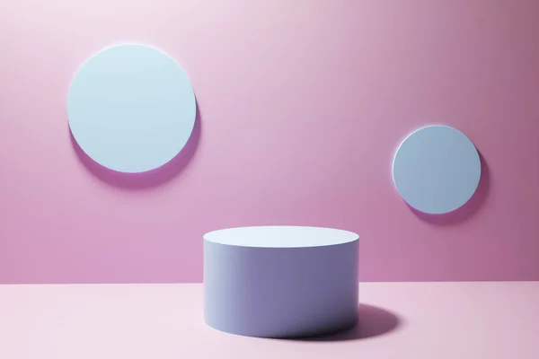 Pembe stüdyo arka planda dairesel ekran kaidesi