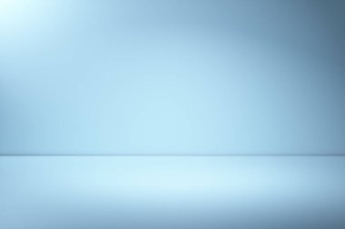 Ürün yerleştirme için mavi boş Studio oda