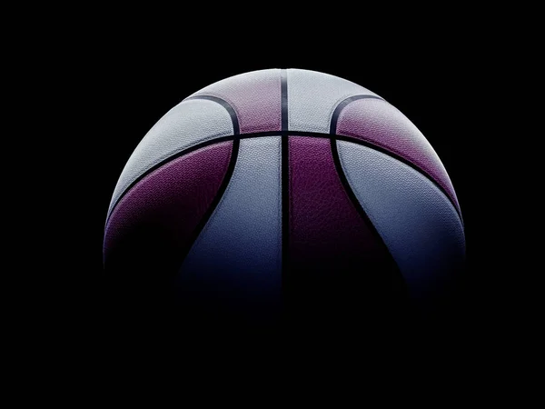 Magenta і білий сучасний баскетбольний м'яч для чоловіків або жінок на блеку — стокове фото