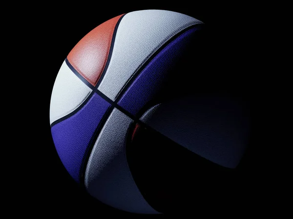 Rood en blauw gekleurde USA basketbal bal met dramatische verlichting — Stockfoto