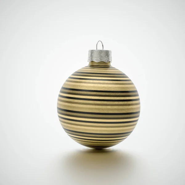 Colorato Natale bauble con strisce d'oro strutturato — Foto Stock