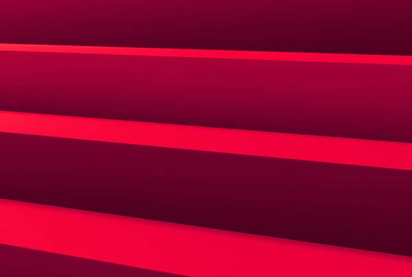 Detailní Záběr Zastíněné Červené Schody Osvětlené Shora Geometrické Čáry Pohled — Stock fotografie