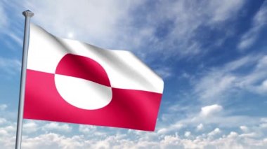 3D bayrak animasyon Grönland