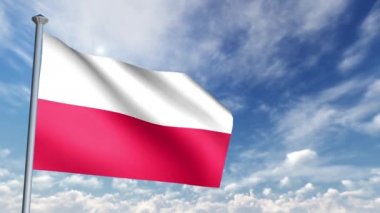Polonya'nın 3D bayrak animasyon