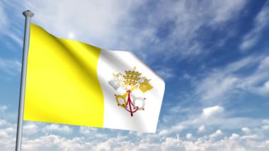 Vatikan 3D bayrak animasyon