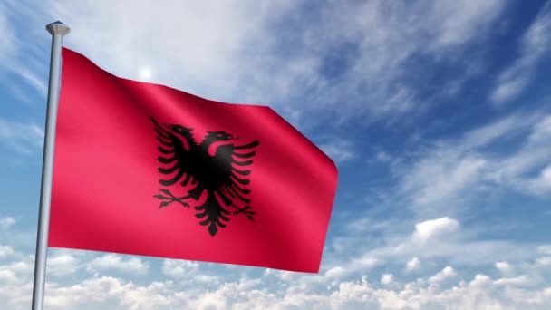 Flagga Animering Albanien — Stockvideo