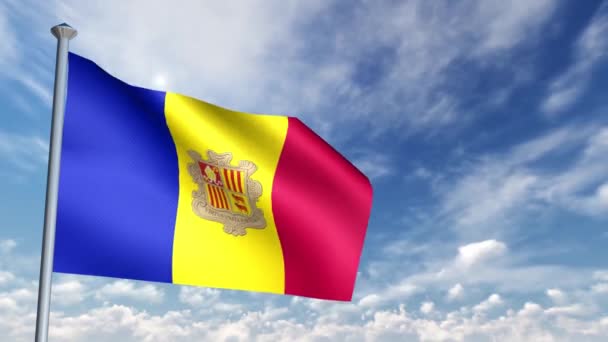 Animación Bandera Andorra — Vídeo de stock