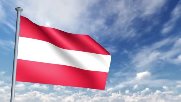 Bayrak Animasyon Avusturya — Stok video