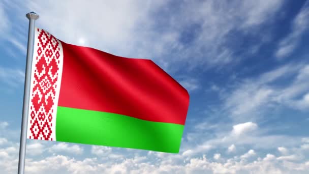 Flagga Animering Vitryssland — Stockvideo
