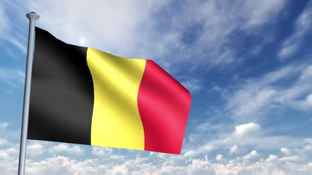 Flagganimasjon Belgia – stockvideo
