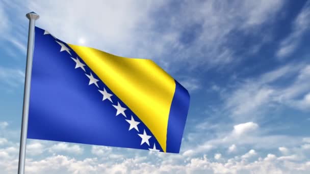 Flagga Animering Bosnien — Stockvideo