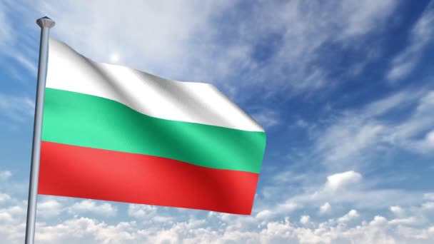 Animação Bandeira Bulgária — Vídeo de Stock