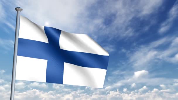 Animación Bandera Finlandia — Vídeo de stock